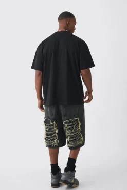 Oversized Extended Neck Extreme Skull Graphic T-shirt | UK^boohooMAN Online