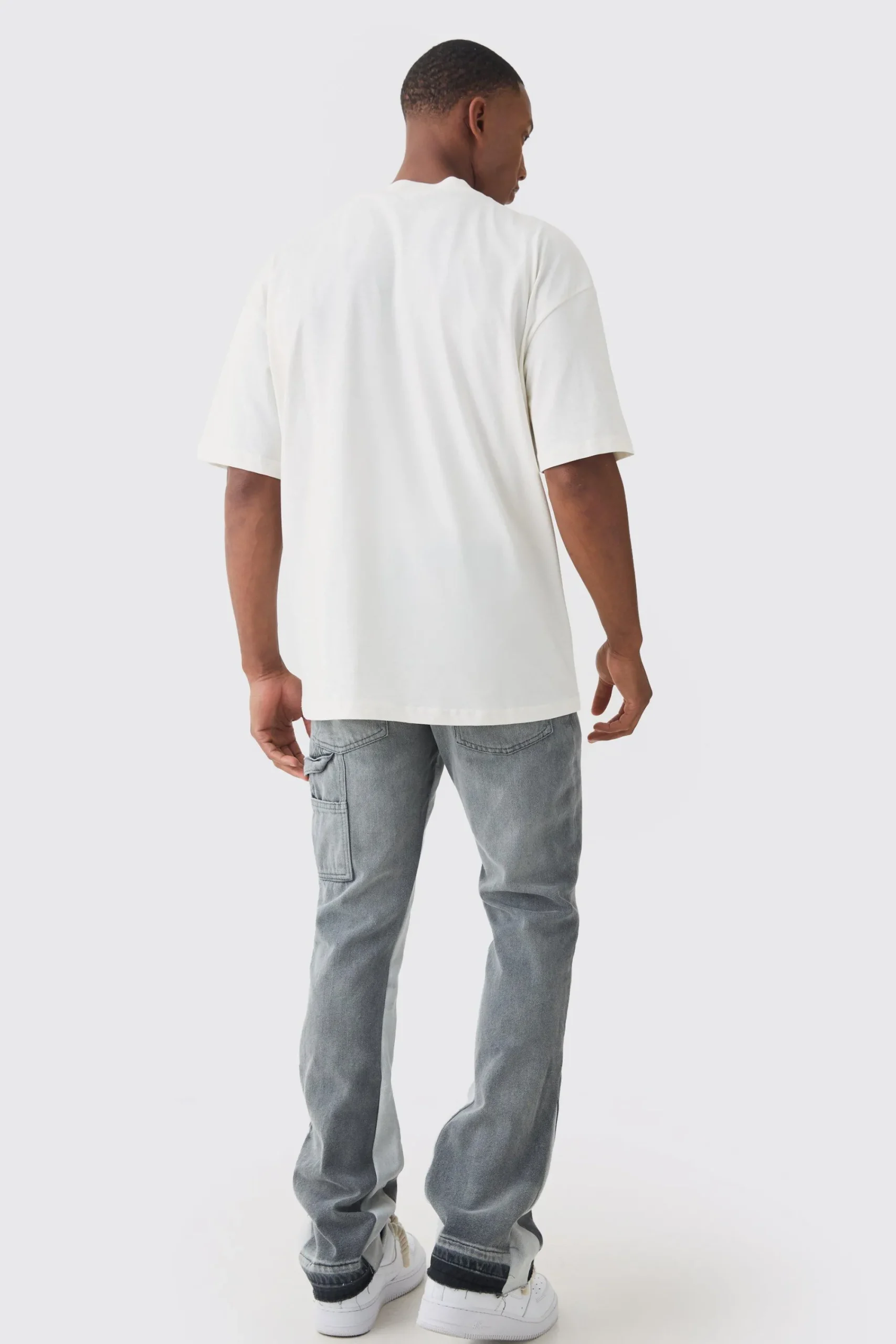 Oversized Extended Neck Extreme Lightning T-shirt | UK^boohooMAN New