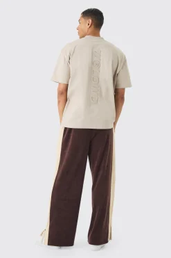 Oversized Extended Neck Embossed Worldwide T-shirt | UK^boohooMAN Sale