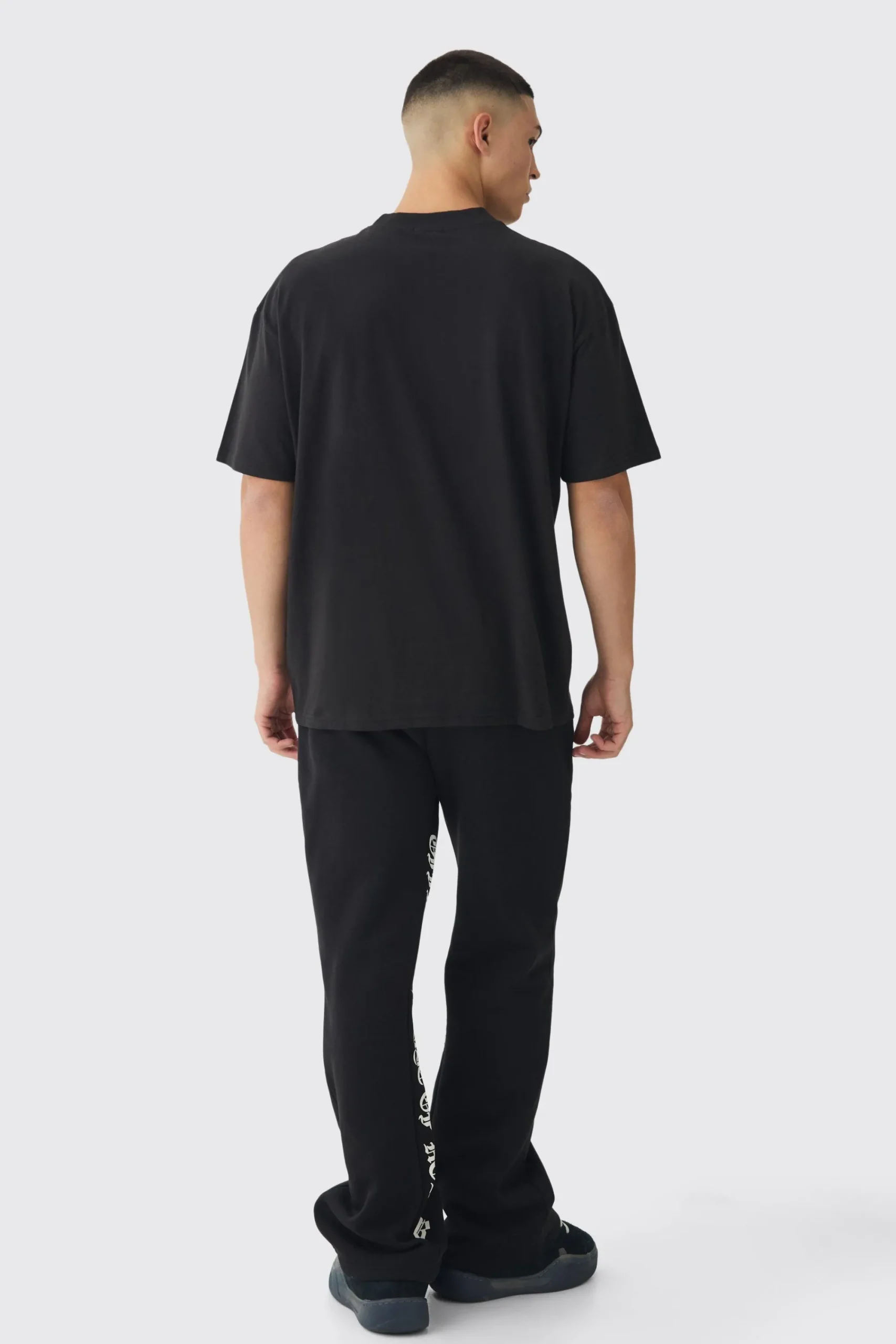 Oversized Extended Neck Eternal Print T-Shirt | UK^boohooMAN Outlet