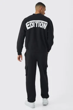 boohooMAN Oversized Extended Neck Edition Cargo & Sweatshirt Tracksuit | UK| Tracksuits
