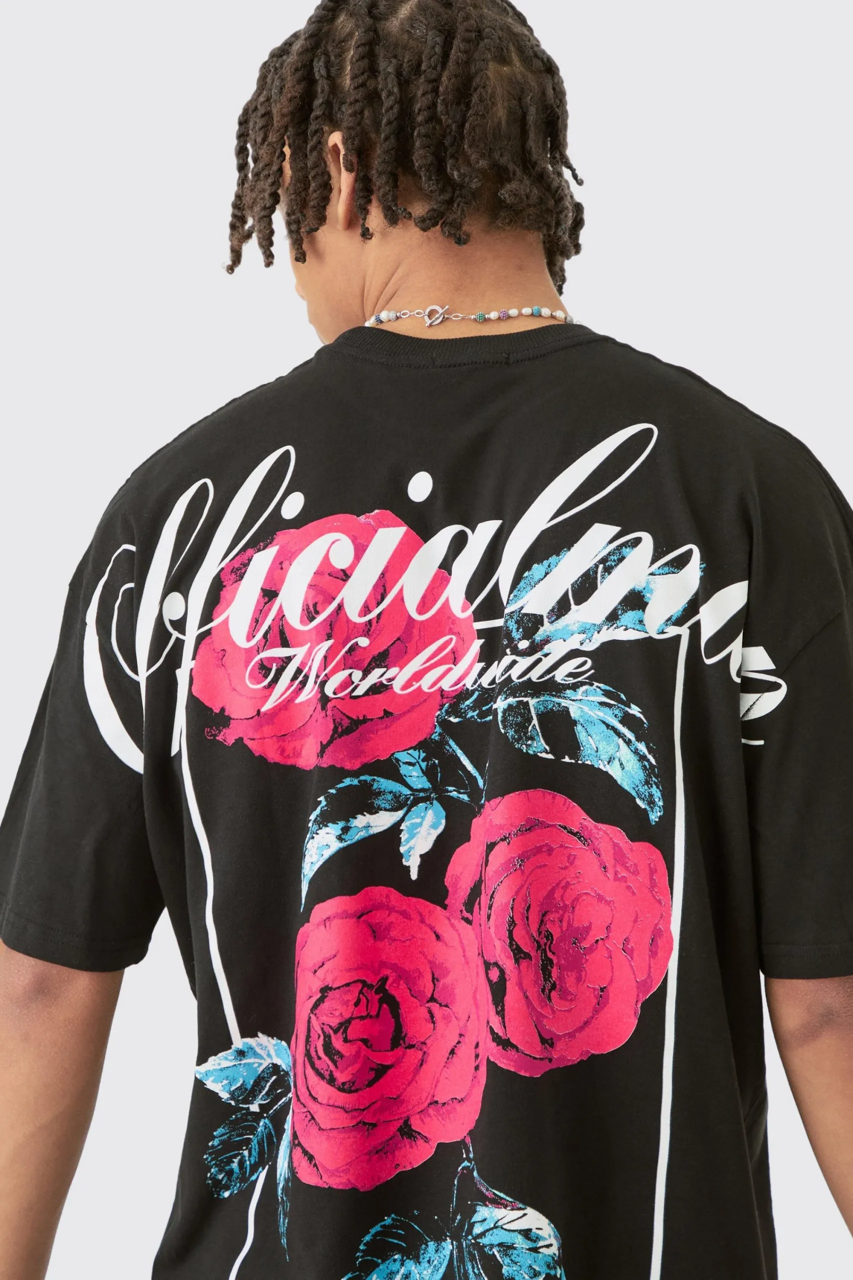 boohooMAN Oversized Extended Neck Floral Large Graphic Shorts Set | UK| Sets & Co-Ords|Tracksuits