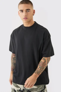 Oversized Extended Neck Floral Graphic Back Print T-shirt | UK^boohooMAN Best