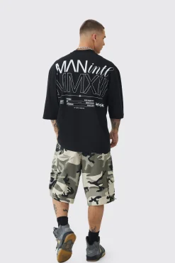 Oversized Extended Neck Graphic T-shirt | UK^boohooMAN Outlet