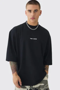 Oversized Extended Neck Graphic T-shirt | UK^boohooMAN Outlet