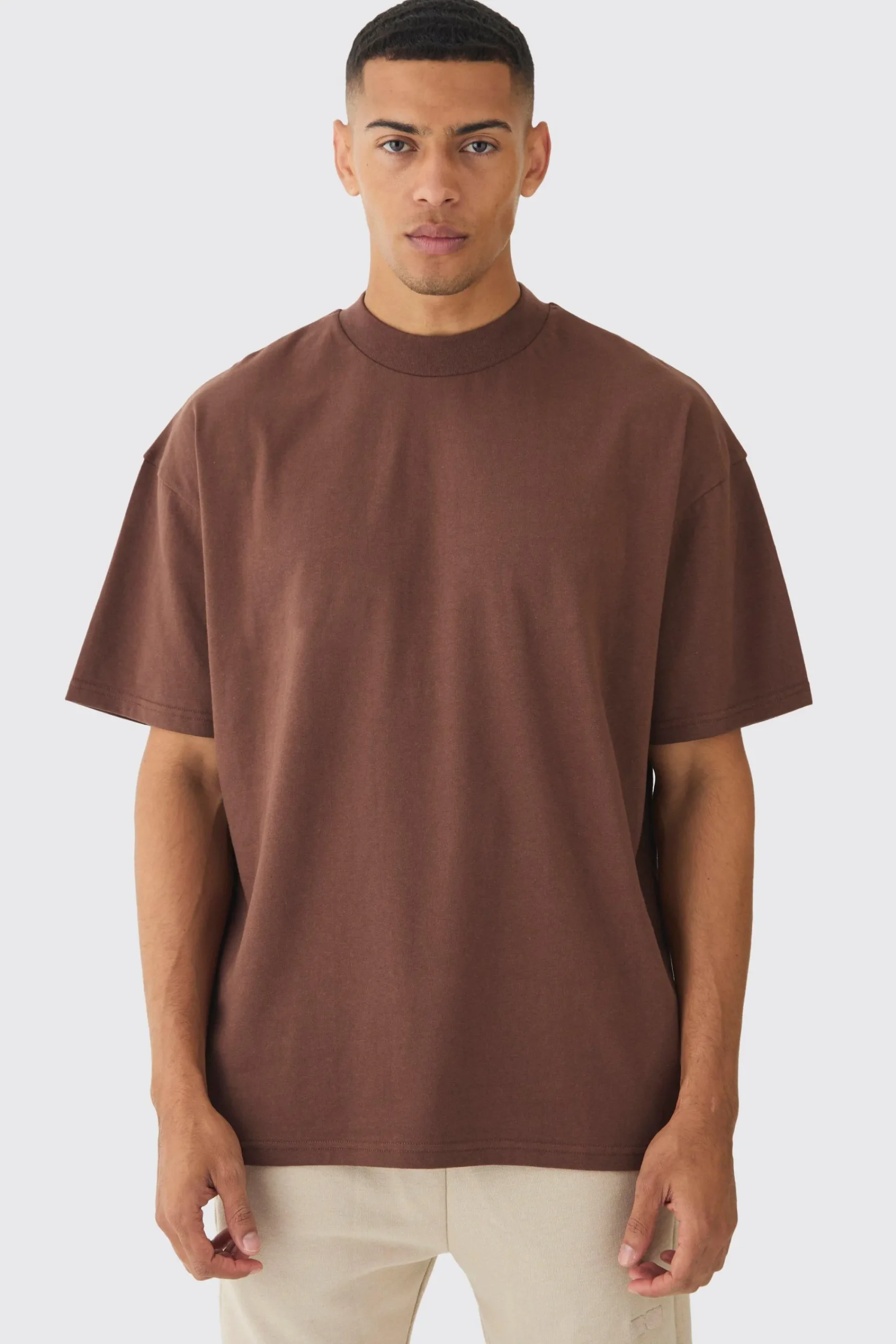 Oversized Extended Neck Heavy T-shirt | UK^boohooMAN Discount