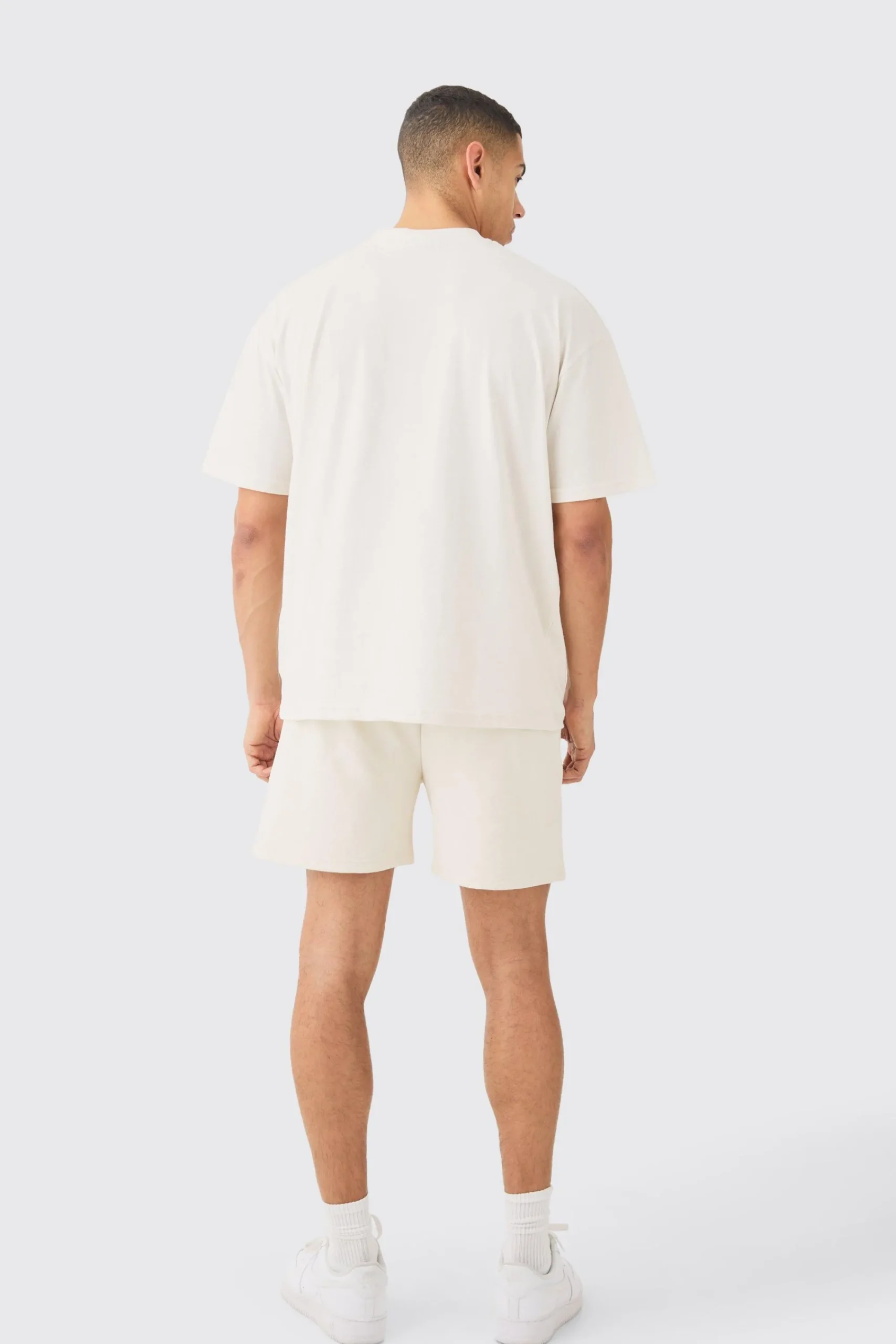 boohooMAN Oversized Extended Neck Heavyweight T-shirt & Shorts Set | UK| Sets & Co-Ords|Tracksuits