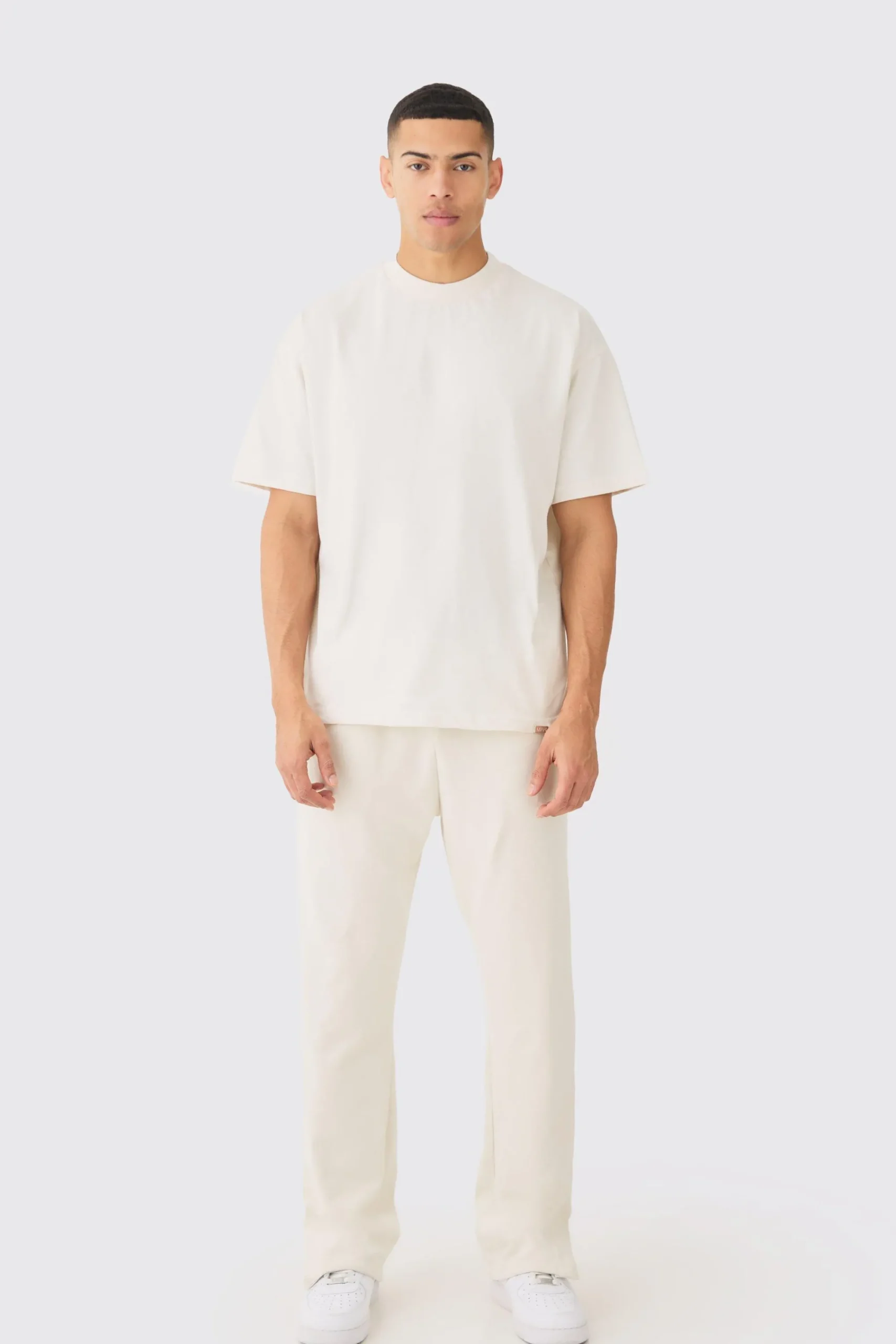 boohooMAN Oversized Extended Neck Heavyweight Tee And Jogger Set | UK| Sets & Co-Ords|Tracksuits