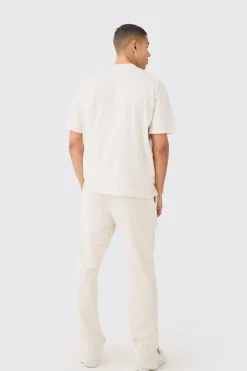 boohooMAN Oversized Extended Neck Heavyweight Tee And Jogger Set | UK| Sets & Co-Ords|Tracksuits