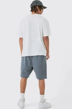 boohooMAN Oversized Extended Neck Homme Graffiti Large Graphic Shorts Set | UK| Tracksuits