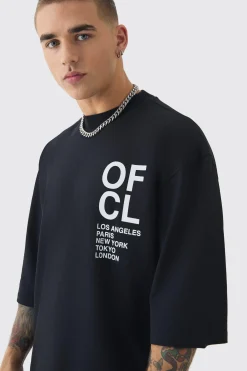 Oversized Extended Neck Half Sleeve Creative Dept T-shirt | UK^boohooMAN Online
