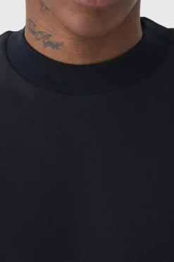 Oversized Extended Neck Heavyweight Long Sleeve T-shirt | UK^boohooMAN Discount