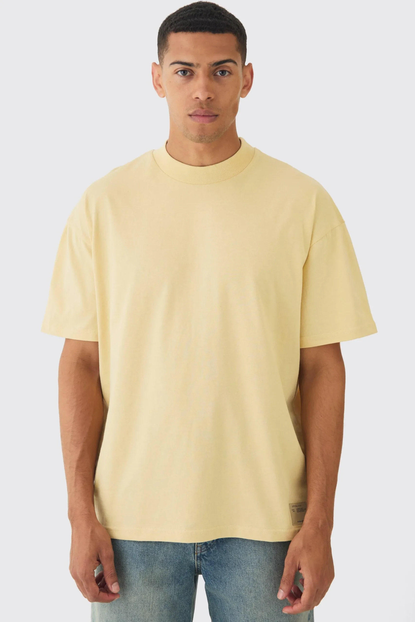 Oversized Extended Neck Heavyweight T-shirt | UK^boohooMAN Clearance