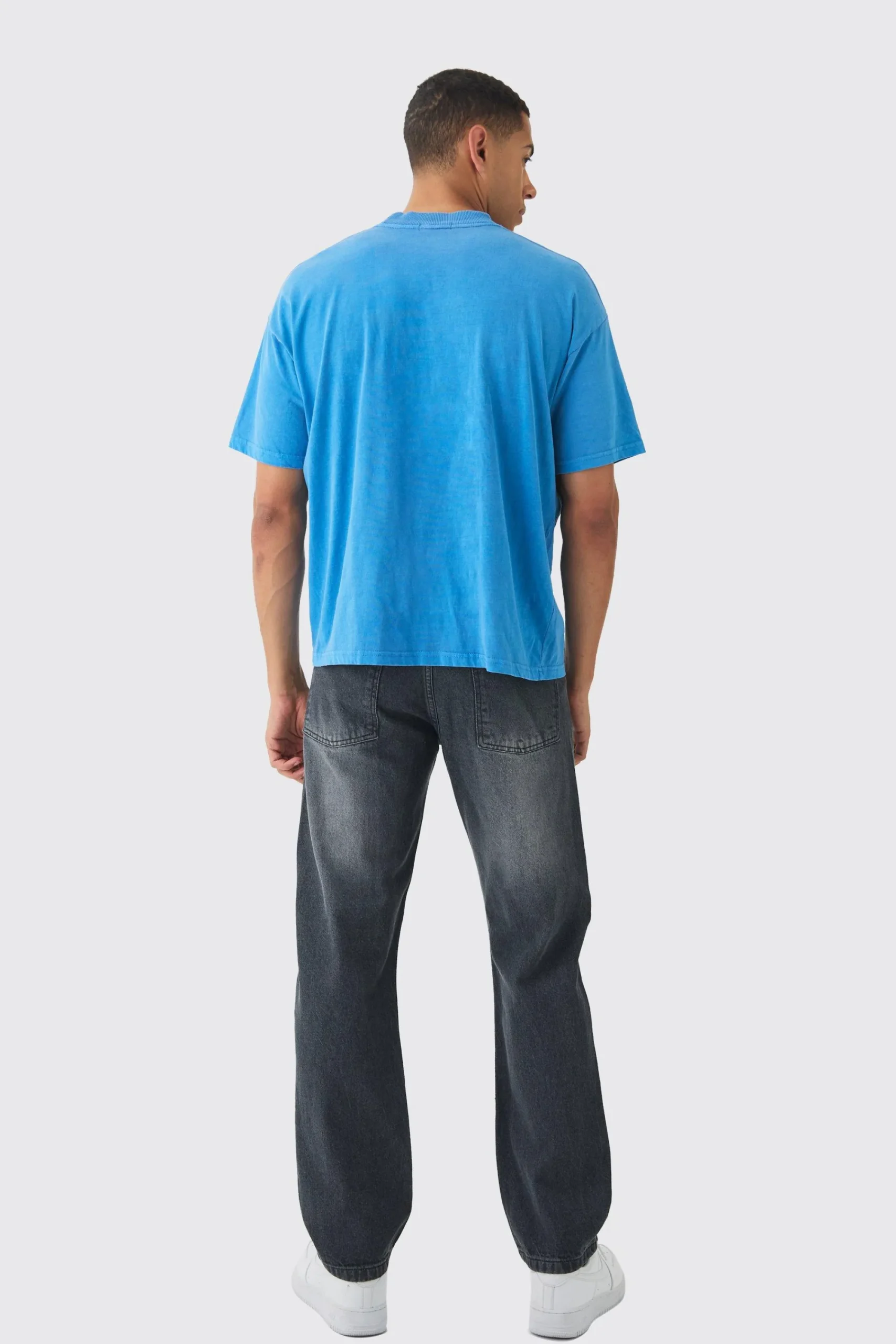 Oversized Extended Neck Homme Chest Embroidered T-Shirt | UK^boohooMAN New