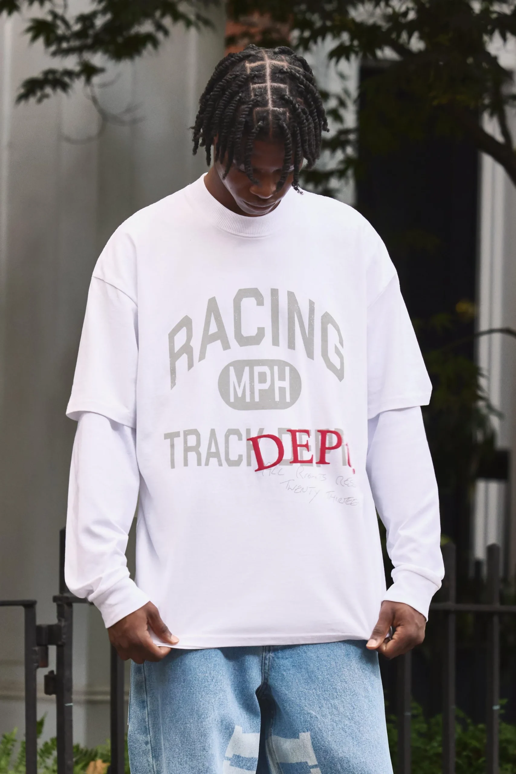Oversized Extended Neck Heavy Racing T-shirt | UK^boohooMAN Hot