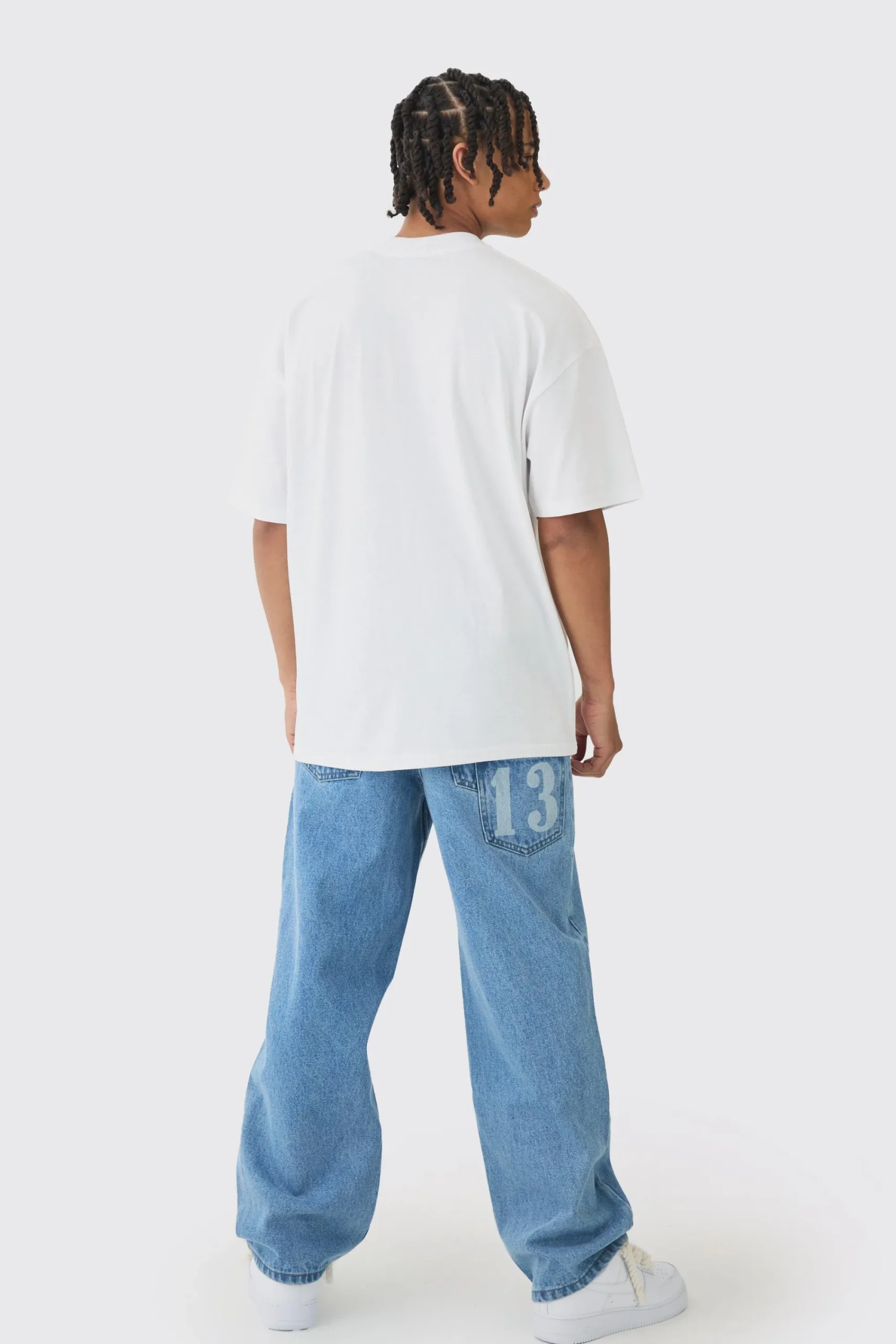 Oversized Extended Neck Heavy Racing T-shirt | UK^boohooMAN Hot