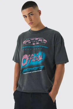 Oversized Extended Neck Homme Back Print T-Shirt | UK^boohooMAN Online