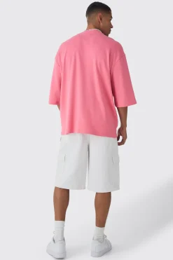 Oversized Extended Neck Interlock Graphic T-shirt | UK^boohooMAN Clearance