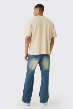 Oversized Extended Neck Keep It Real Print T-Shirt | UK^boohooMAN Clearance