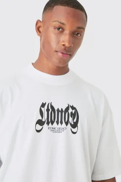 Oversized Extended Neck Large Scale Statue Print T-shirt | UK^boohooMAN New