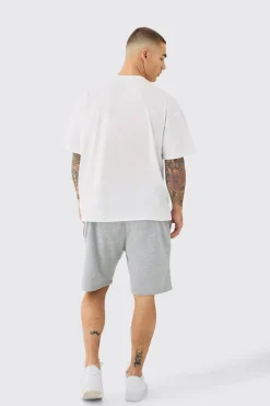 boohooMAN Oversized Extended Neck Moon Large Graphic Shorts Set | UK| Sets & Co-Ords|Tracksuits