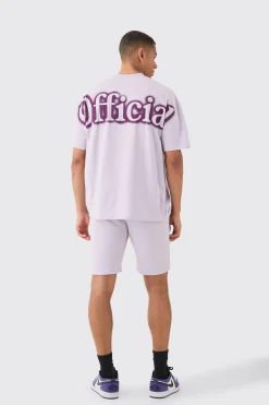 boohooMAN Oversized Extended Neck Official Spray Graffiti T-shirt And Shorts Set | UK| Sets & Co-Ords|Tracksuits