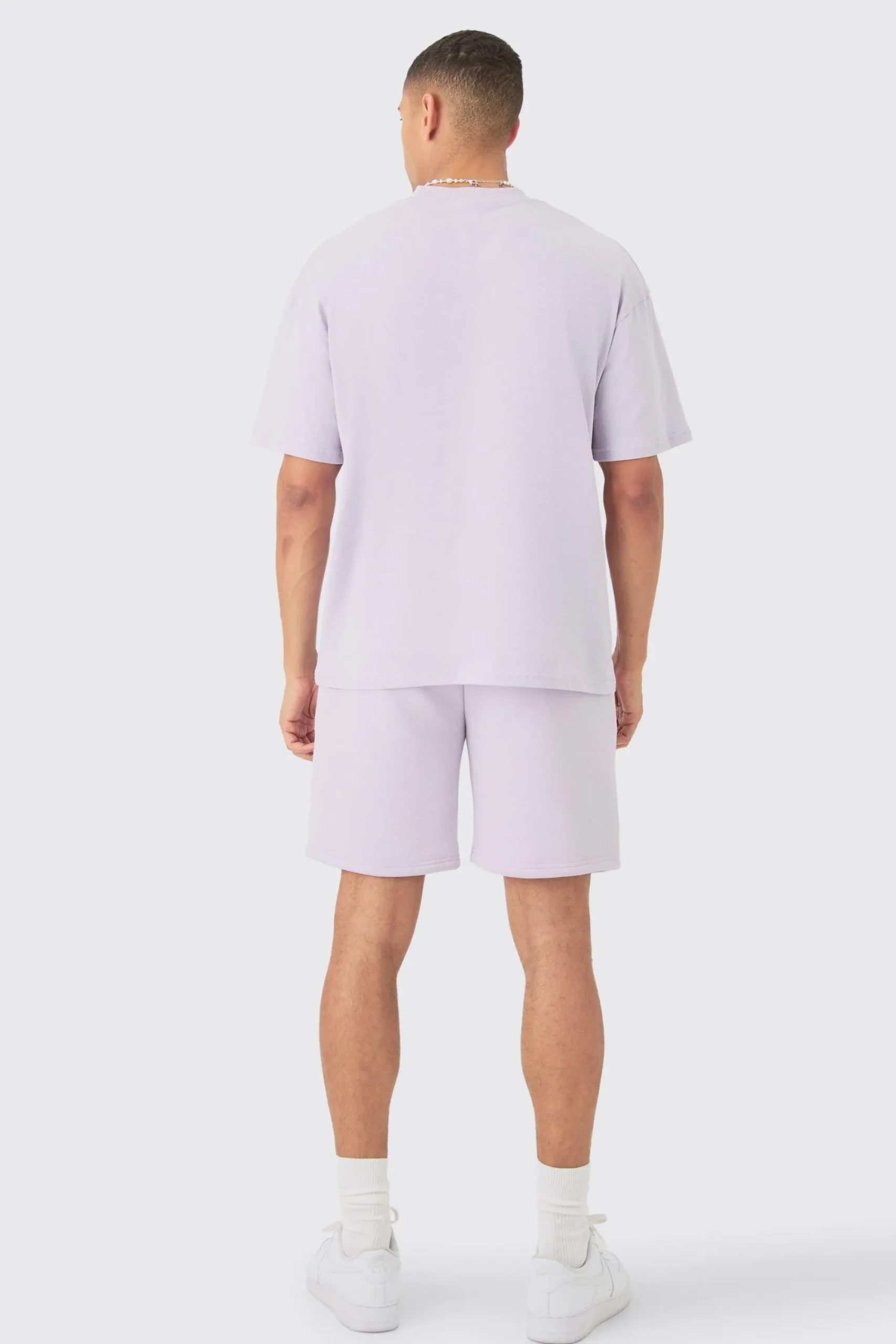 boohooMAN Oversized Extended Neck Official Embossed T-shirt And Relaxed Short Set | UK| Sets & Co-Ords|Tracksuits