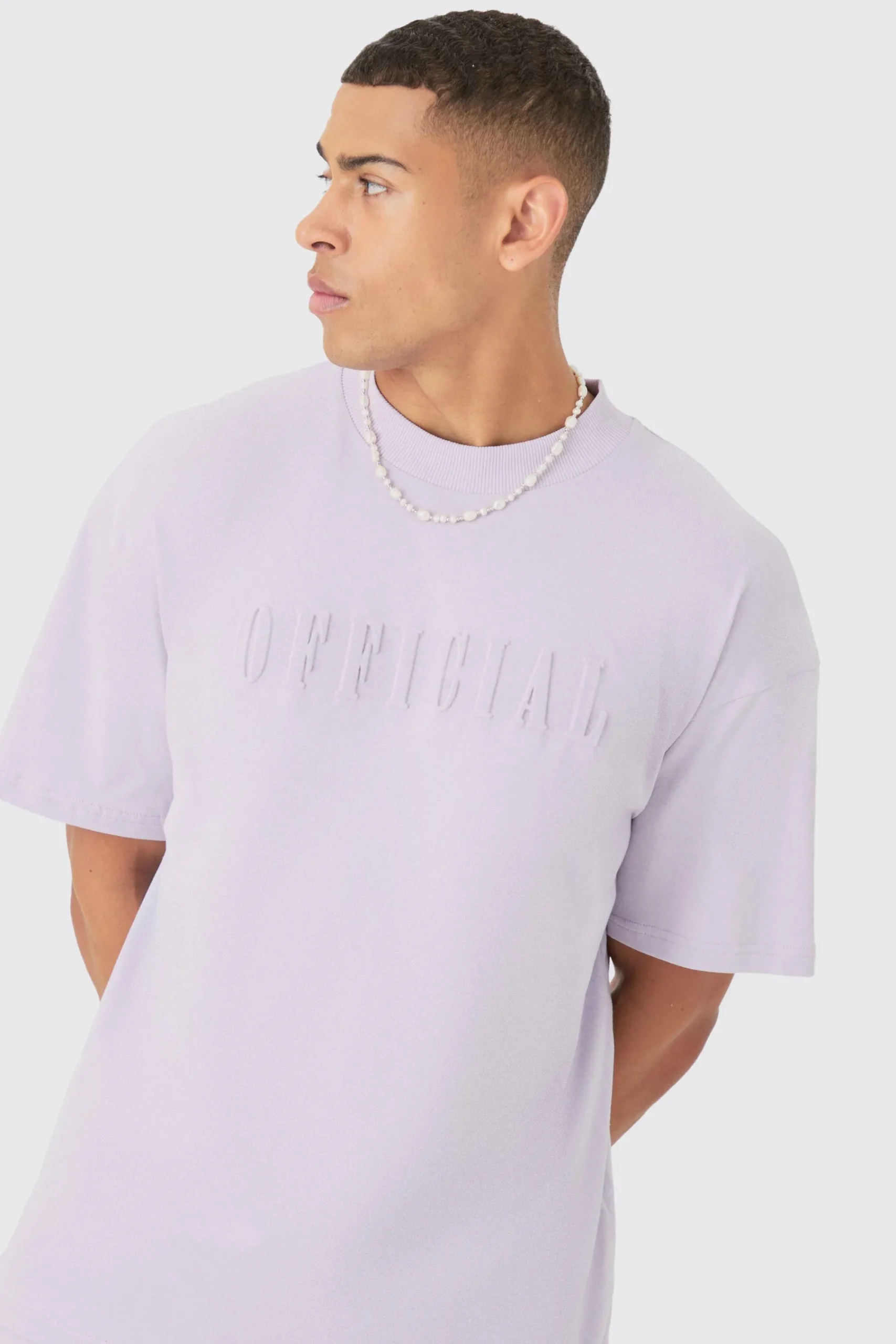 boohooMAN Oversized Extended Neck Official Embossed T-shirt And Relaxed Short Set | UK| Sets & Co-Ords|Tracksuits