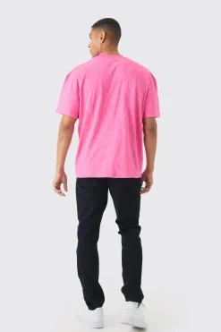 Oversized Extended Neck Official Graffiti Print Wash T-shirt | UK^boohooMAN Sale