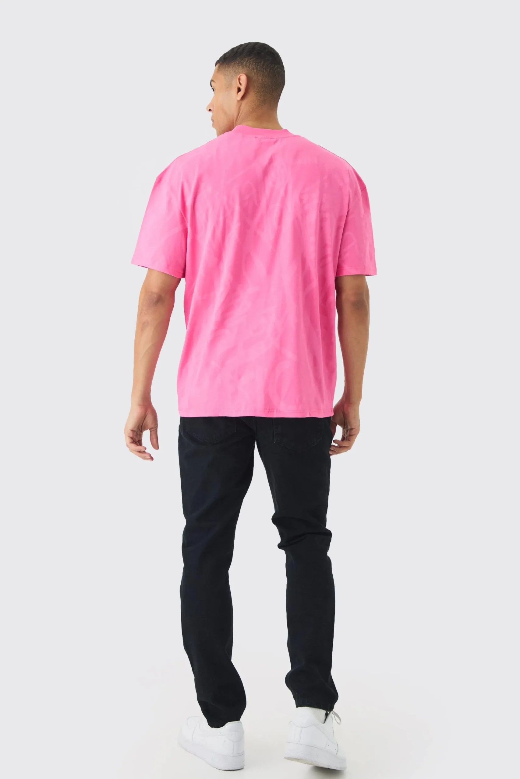 Oversized Extended Neck Official Graffiti Print Wash T-shirt | UK^boohooMAN Sale