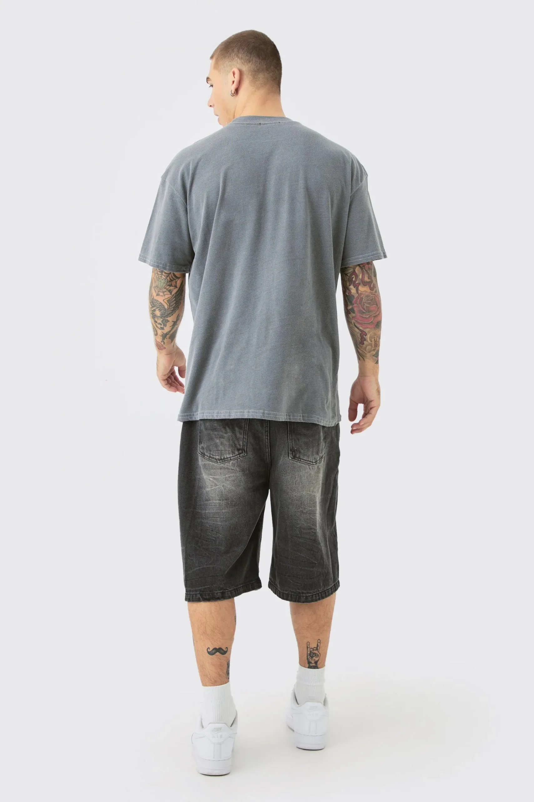 Oversized Extended Neck OFCL Skull Wash T-shirt | UK^boohooMAN Discount