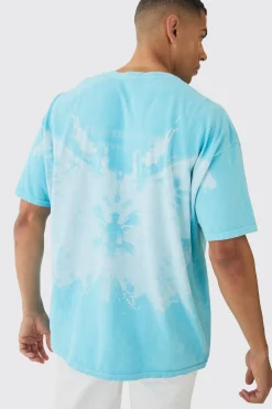 Oversized Extended Neck Over The Seams Butterfly T-shirt | UK^boohooMAN Clearance