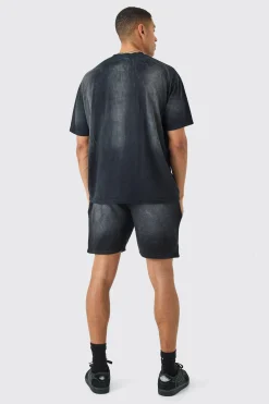 Oversized Extended Neck Sun Bleach T-shirt | UK^boohooMAN Discount