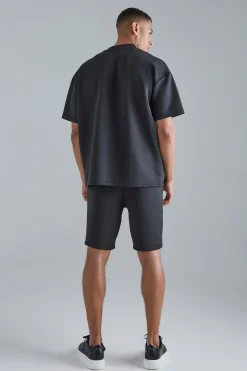 Oversized Extended Neck Scuba T-shirt | UK^boohooMAN