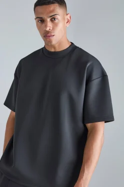 Oversized Extended Neck Scuba T-shirt | UK^boohooMAN