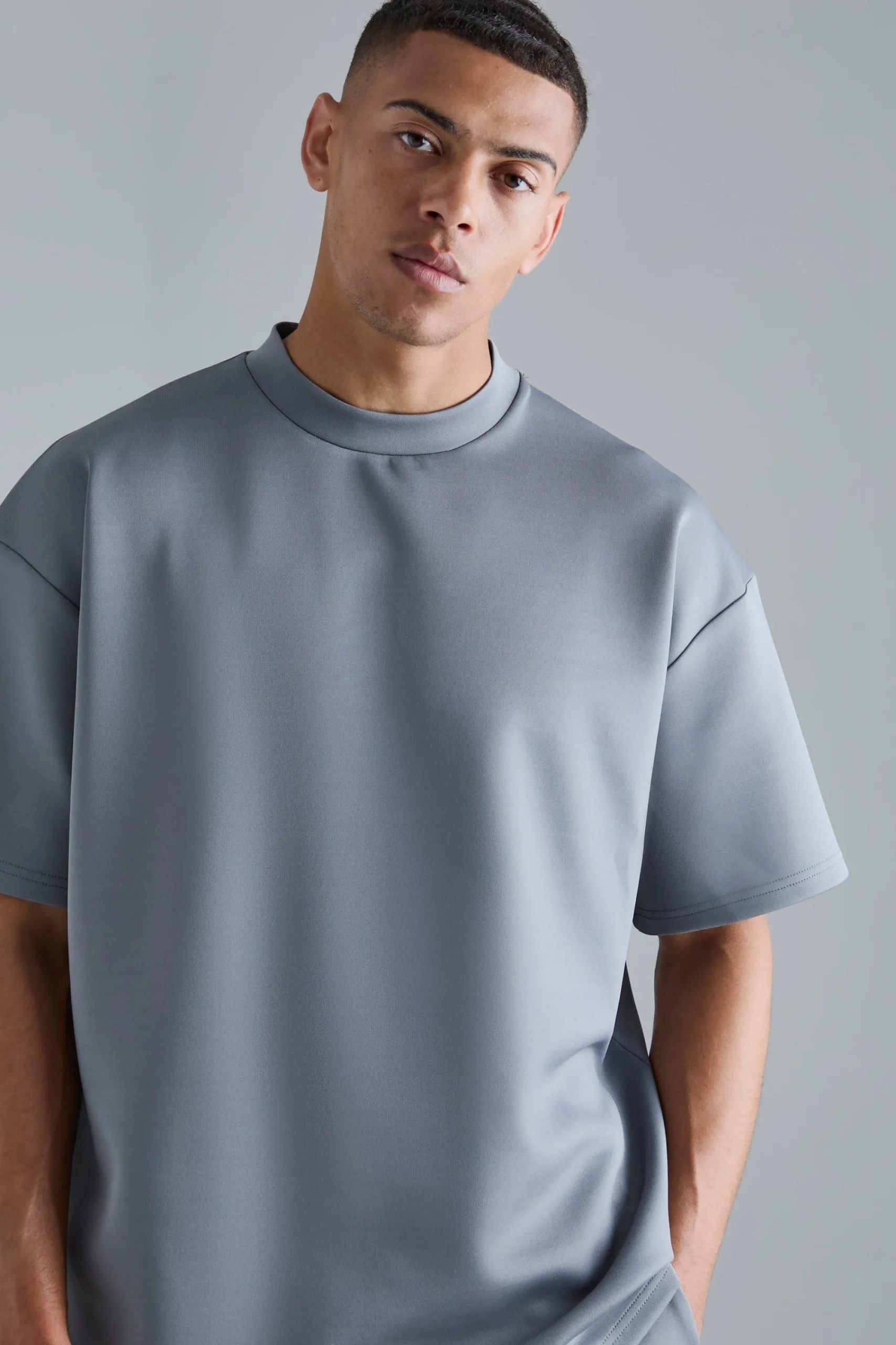 Oversized Extended Neck Scuba T-shirt | UK^boohooMAN Best