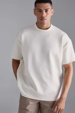 Oversized Extended Neck Scuba T-shirt | UK^boohooMAN Sale