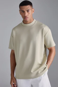 Oversized Extended Neck Scuba T-shirt | UK^boohooMAN