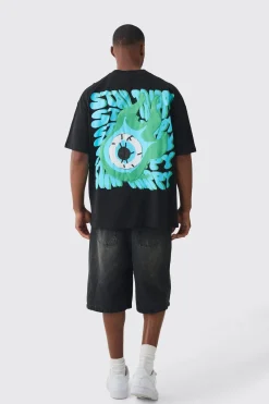 Oversized Extended Neck Stay Trippy Graphic T-shirt | UK^boohooMAN Discount
