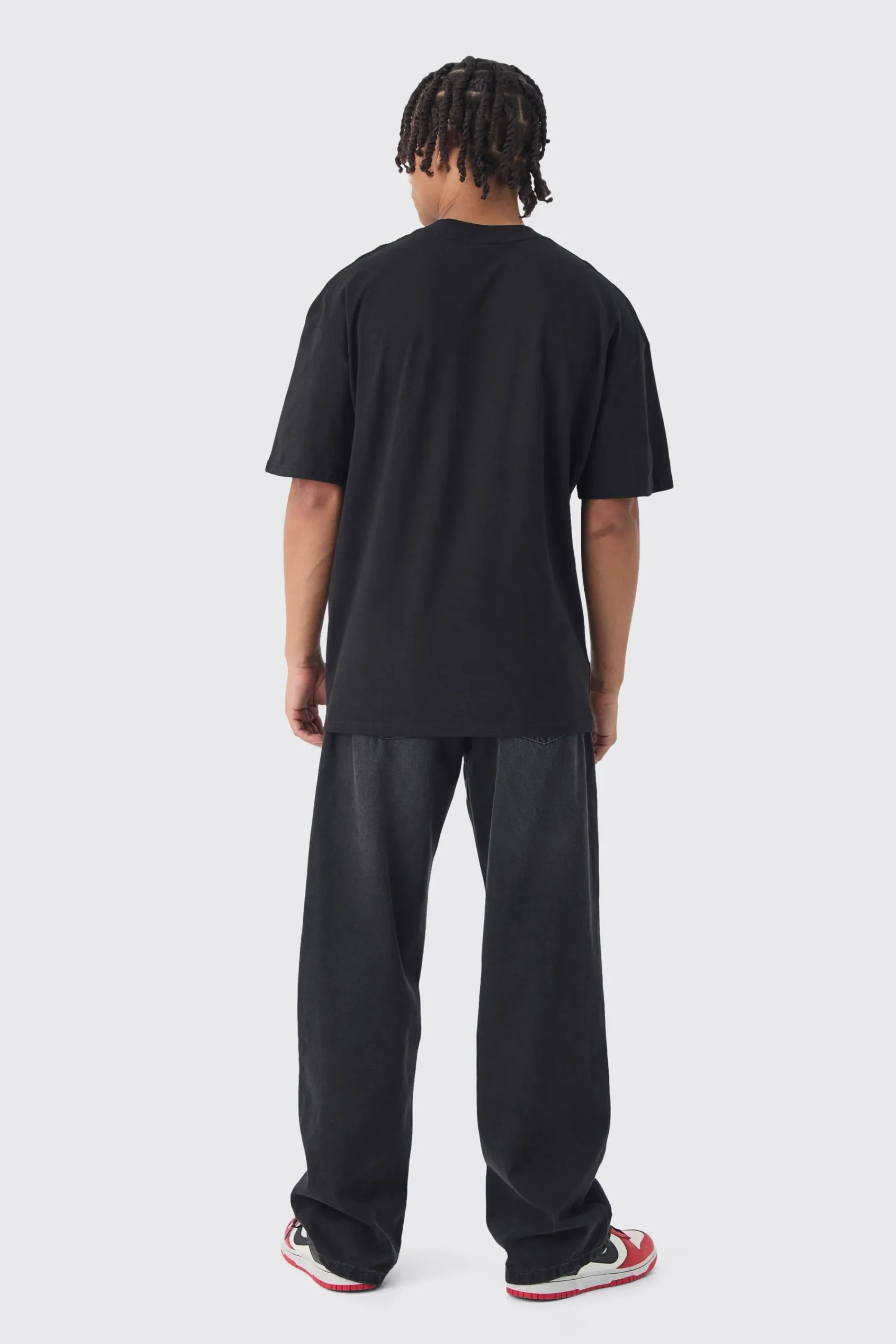 Oversized Extended Neck Split Print T-Shirt | UK^boohooMAN New