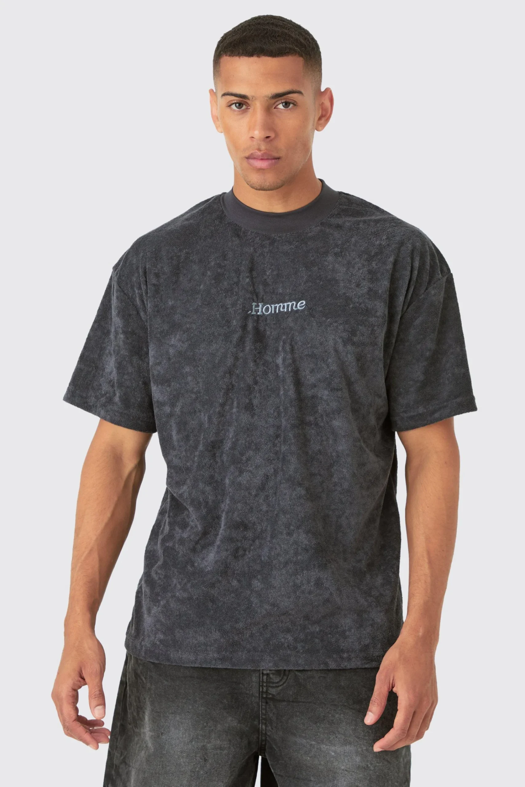 Oversized Extended Neck Towelling Homme T-shirt | UK^boohooMAN Best