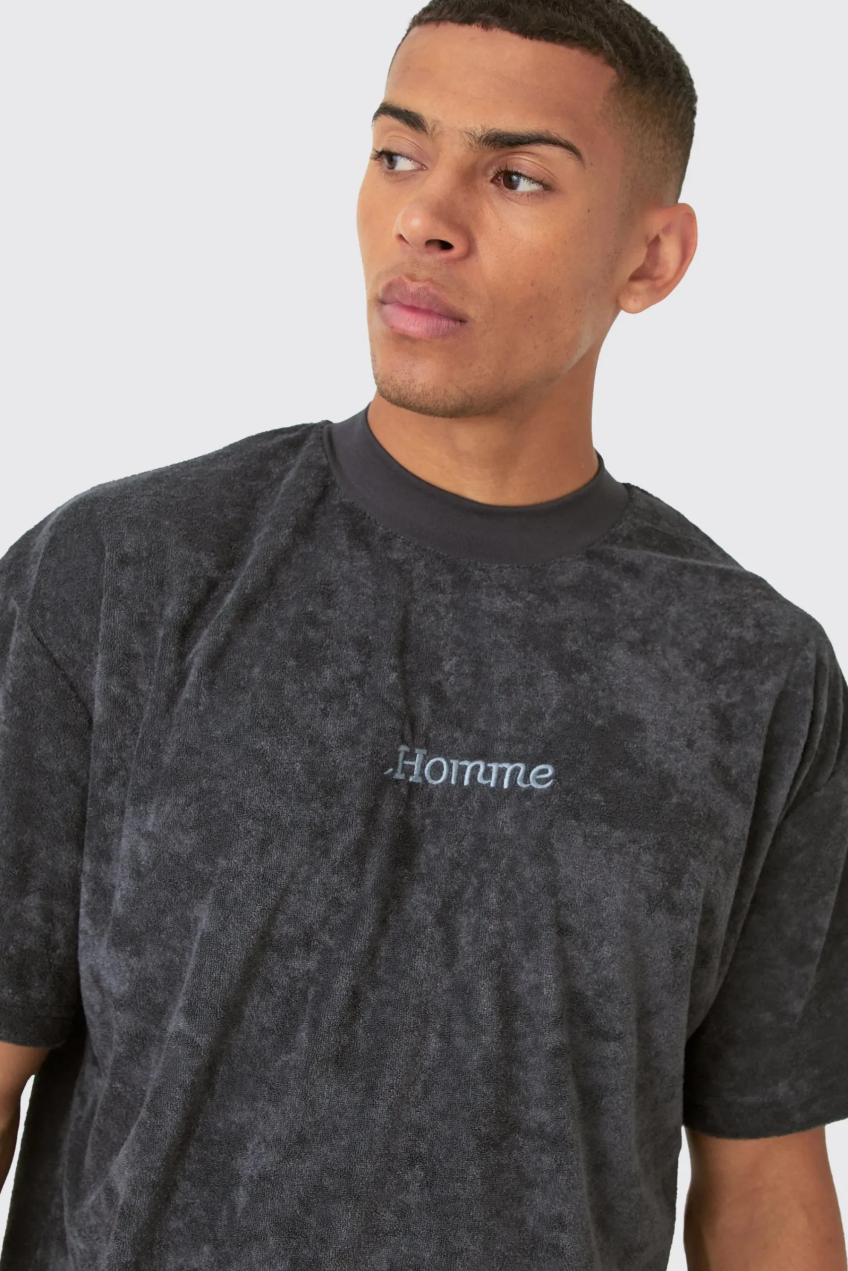 Oversized Extended Neck Towelling Homme T-shirt | UK^boohooMAN Best