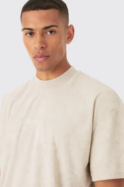Oversized Extended Neck Towelling Homme T-shirt | UK^boohooMAN New