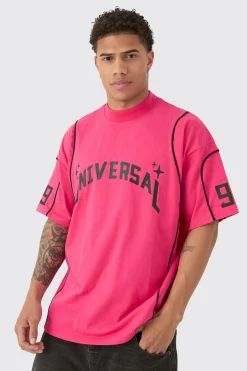 Oversized Extended Neck Universal Graphic T-shirt | UK^boohooMAN Best