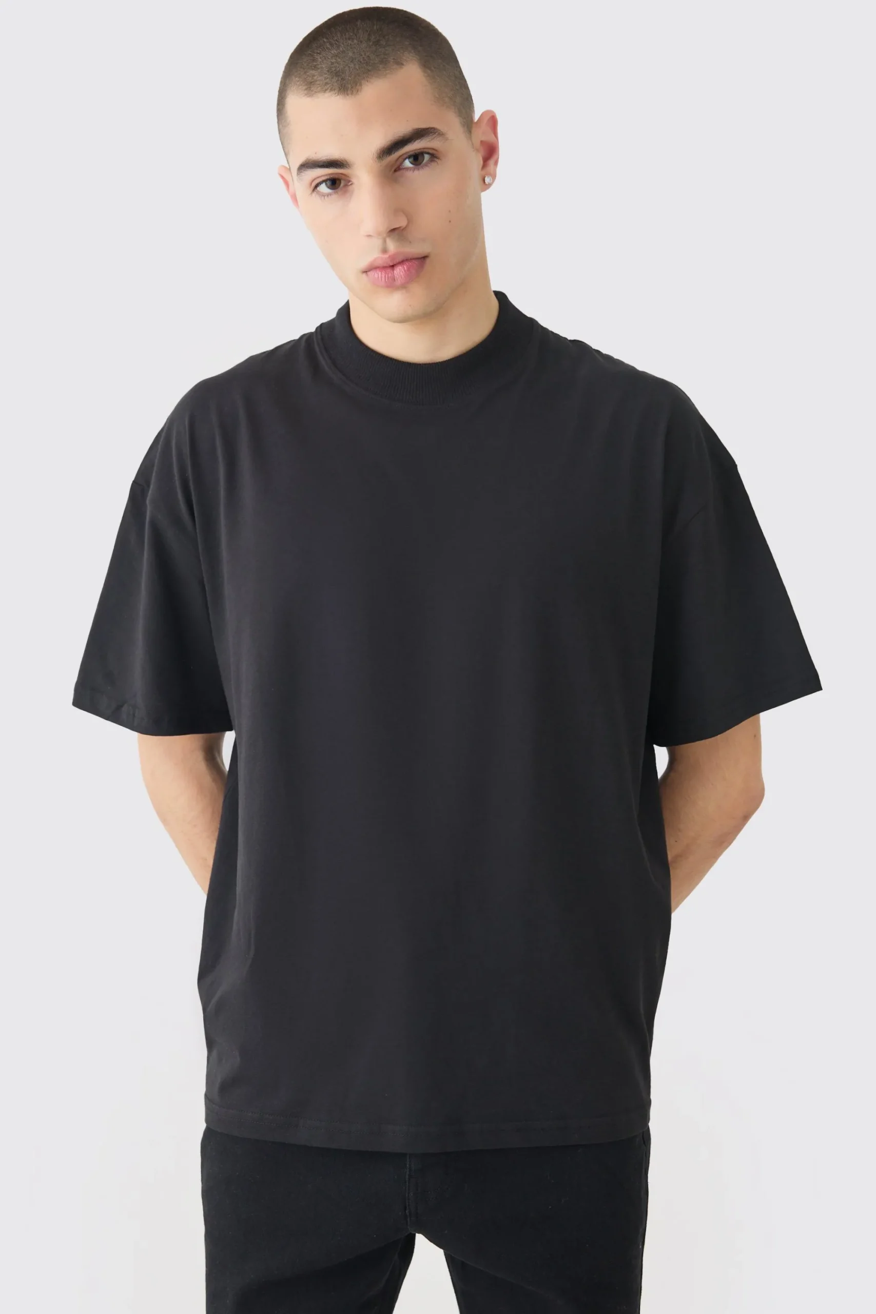 Oversized Extended Neck Worldwide Print T-shirt | UK^boohooMAN Sale