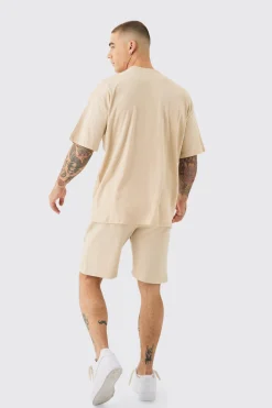 boohooMAN Oversized Extended Neck Wyoming Large Graphic Shorts Set | UK| Tracksuits
