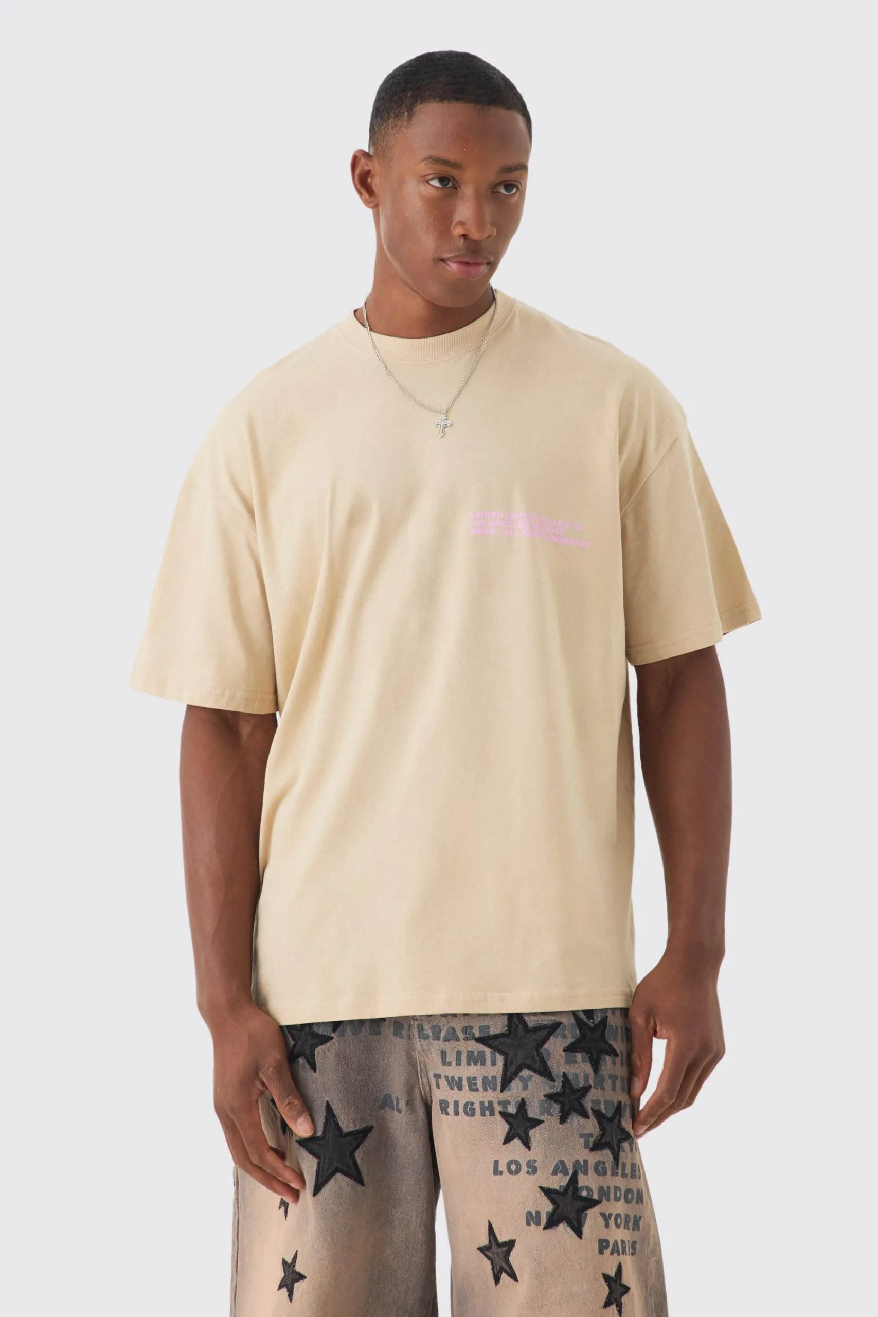 Oversized Extended Neck Washed Limited Edition T-shirt | UK^boohooMAN Discount