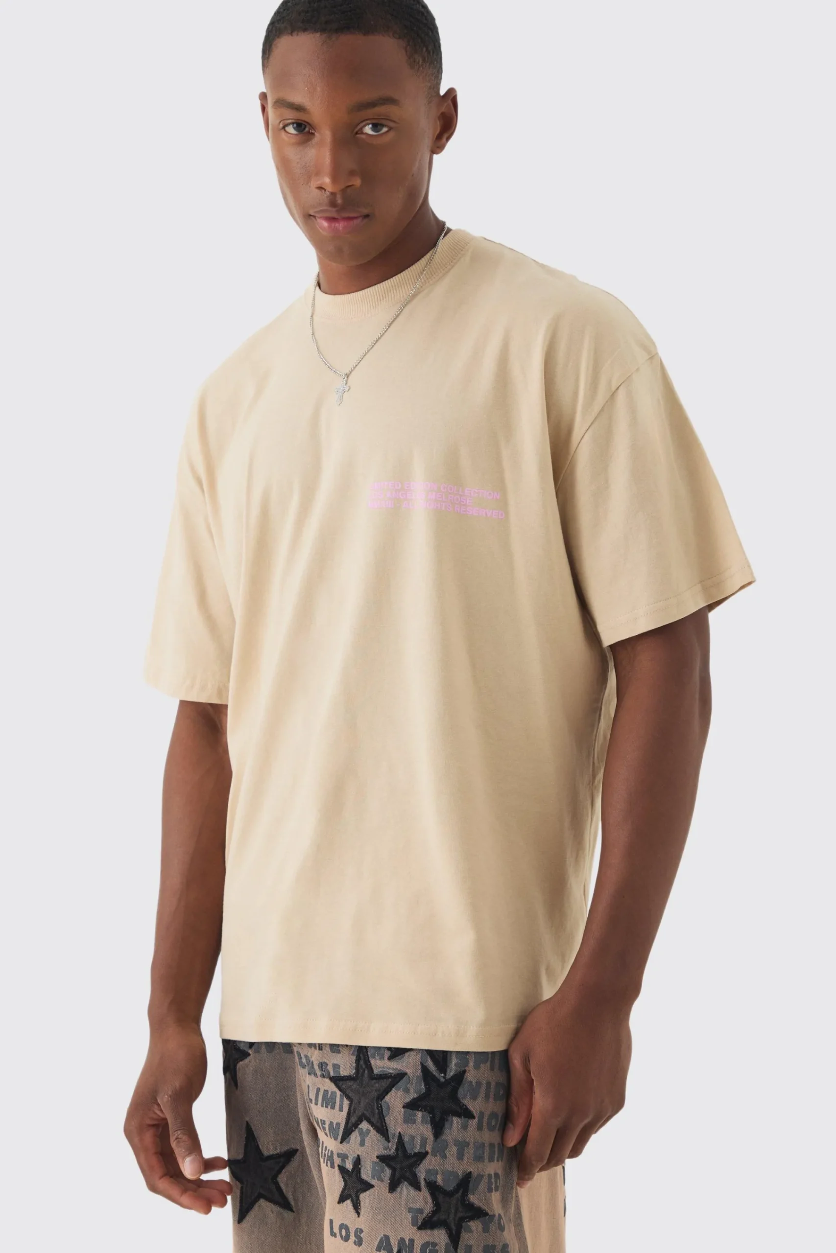 Oversized Extended Neck Washed Limited Edition T-shirt | UK^boohooMAN Discount