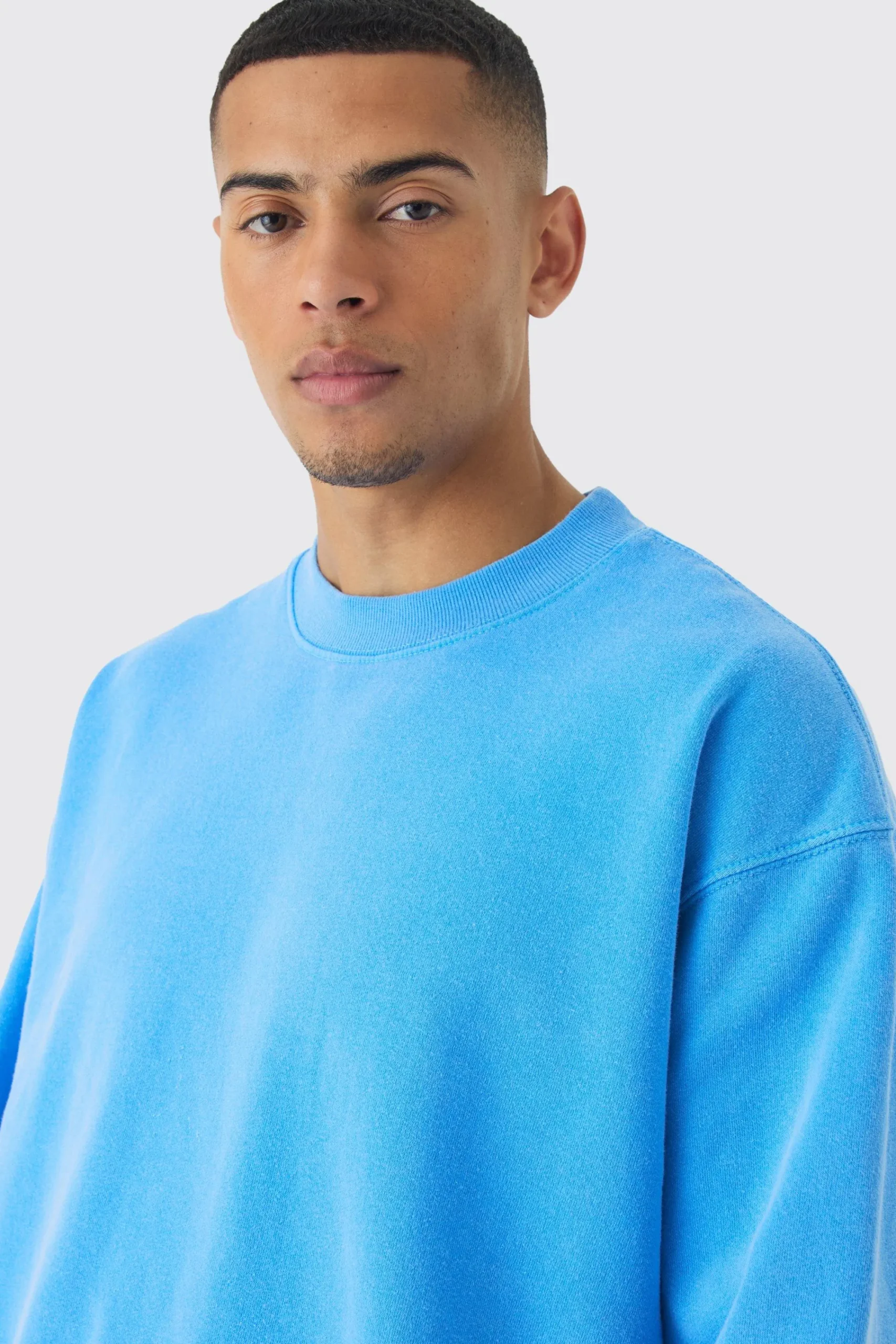 boohooMAN Oversized Extended Neck Washed Sweatshirt | UK| Hoodies & Sweatshirts