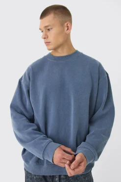 boohooMAN Oversized Extended Neck Washed Sweatshirt | UK| Hoodies & Sweatshirts